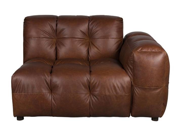 Sofa-Element Hackman mit Armlehne rechts in Leder Chocolate Dutchbone