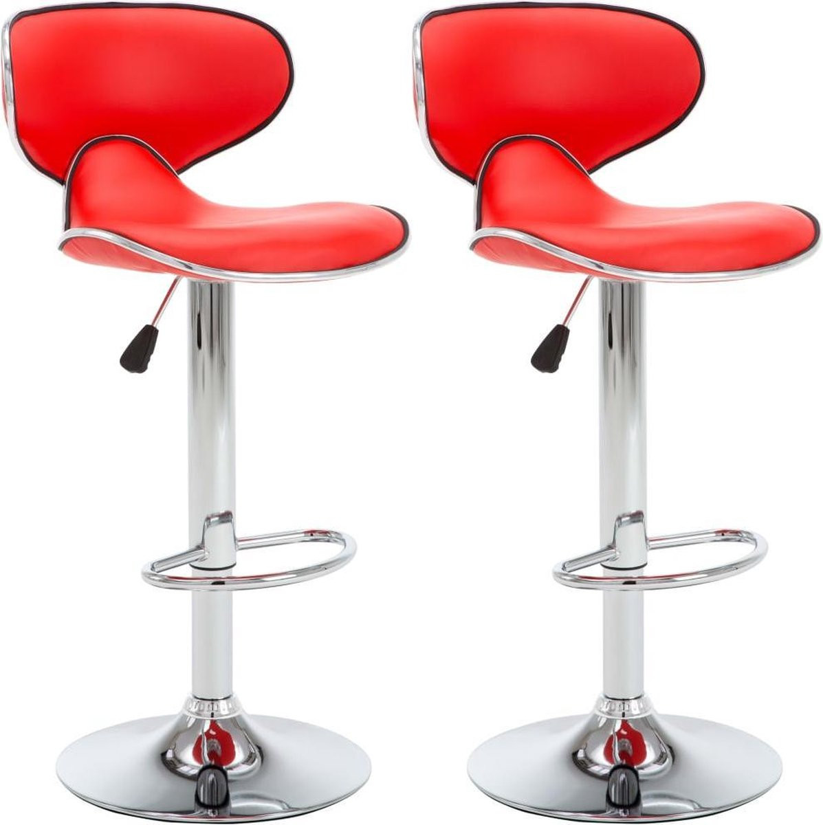 vidaXL Barstoelen 2 stuks Rood Kunstleer