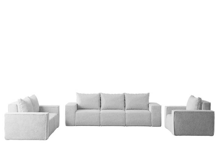 Fun Möbel Polstergarnitur Sofa-Set Designersofa ESTELLE 3-2-1 Sofagarnitur in Stoff, (Rücken echt bezogen)