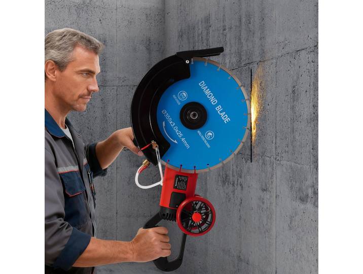 Scie à béton électrique 3500 W avec poulie roulante BT-1230, scie circulaire, coupe-briques pour couper la pierre, le béton, le granit