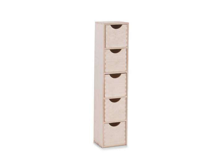Zeller Present Regal, Naturfarben, Holz, Birke, Hartholz, 5 Schublade(n) Schubladen, 13x60x12 cm, Holzmöbel, Holzregale, Bücherregale Holz