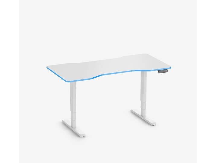 Primus Gamingschreibtisch Cockpit, Weiß Silk-Touch Ocean 160x80