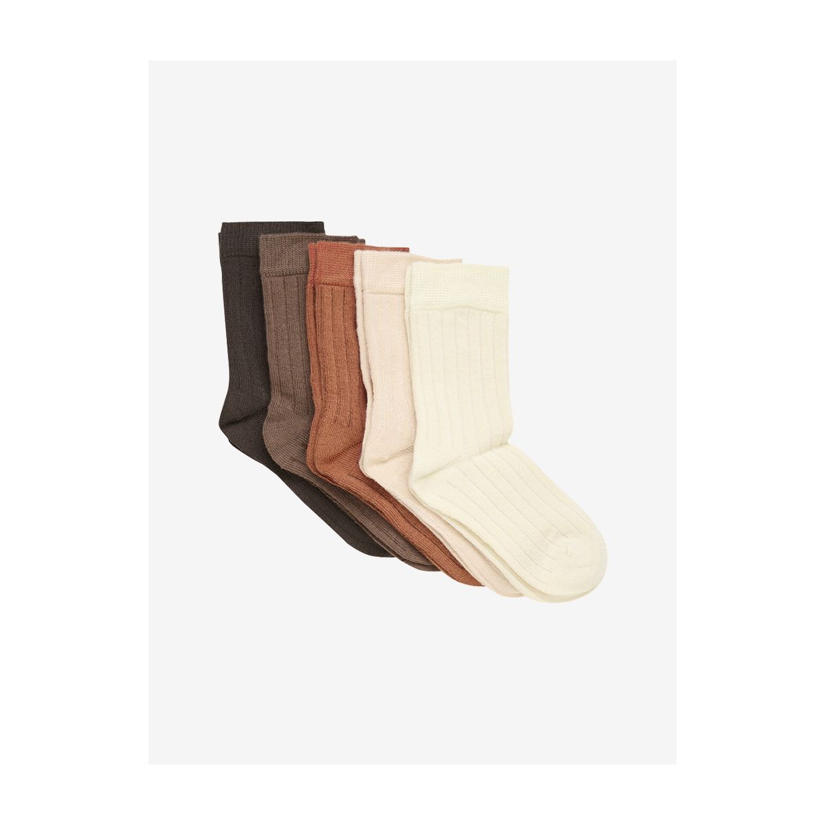 Minymo Ankle Sock - rib (5-pack) cocoa brown (281) 27\30 6166-281-27\30