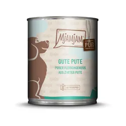 MJAMJAM Purer Fleischgenuss 800g Dose Hundenassfutter 6 x 800 Gramm gute Pute Pur