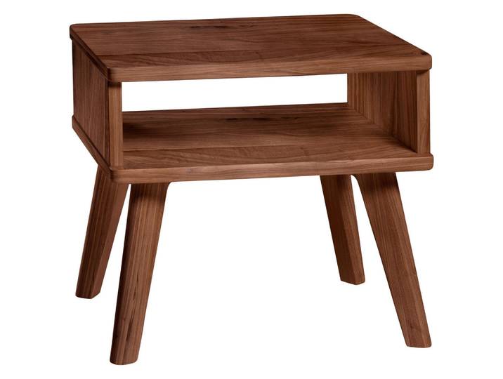 Nachtschrank, Nussbaum, 48x38x42 cm, Massivholz, Typenauswahl, Hasena