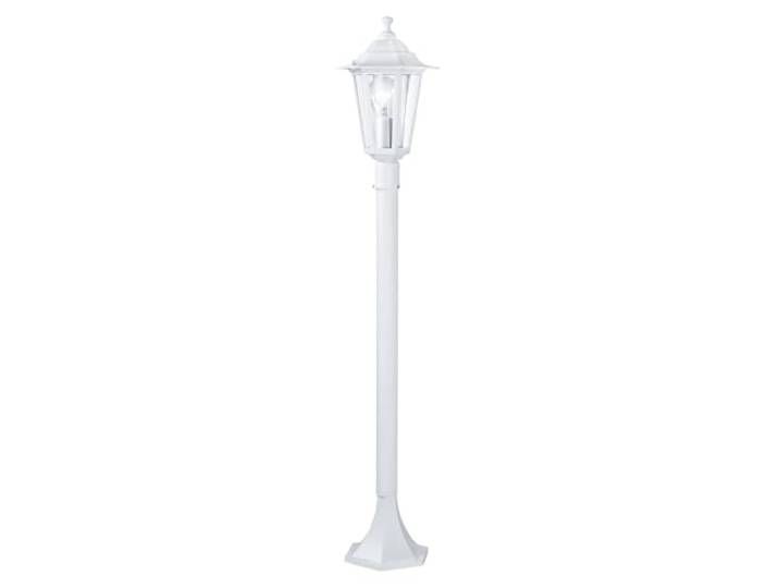 Eglo Lampadaire extérieur Laterna 5\, luminaire sur pied\, borne lumineuse lampe de jardin et de chemin en fonte d’aluminium blanc et verre\, douille E27\, IP44