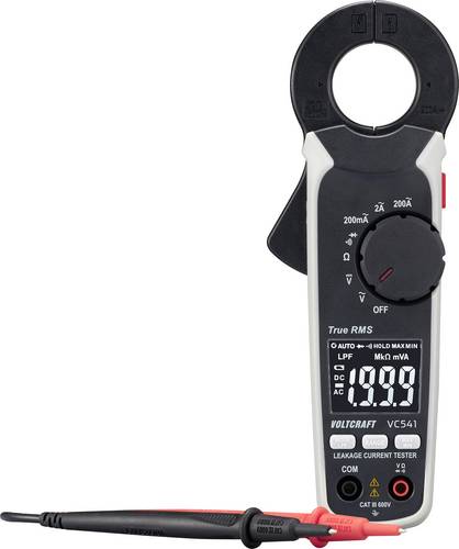 VOLTCRAFT VC541 Leckstromzange 100 µA digital CAT III 600V Anzeige (Counts): 2000 Ableitstrom, Differenzstrommessung