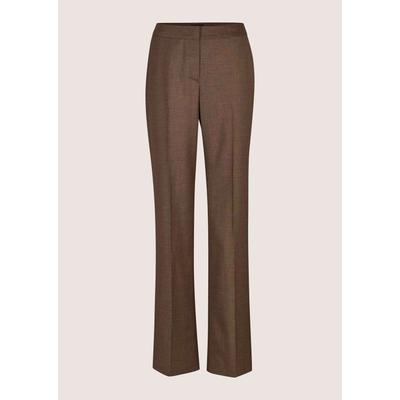 Stoffhose MADELEINE "Hose Klassische Stoffhose mit Bügelfalten", Damen, Gr. 2, Kurzgrößen, braun (schokobraun, melange), Modern, gerade, Hosen Stoffhose