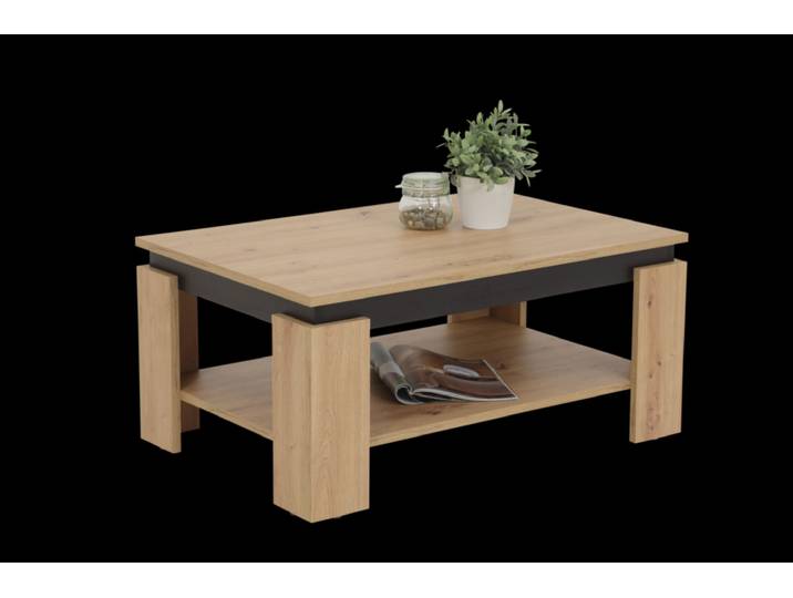 Couchtisch Tim II 90 x 60 x 41 cm quadratisch Dekor Artisan-Eiche braun/anthrazit