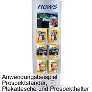 Kerkmann Prospekthalter 6936, Tec-Art Size, silber, Prospektständer, Metall, aufrüstbar