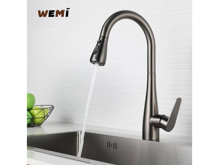 Robinet de cuisine, robinet extractible en acier inoxydable, évier de lavabo de légumes, robinet chaud et froid