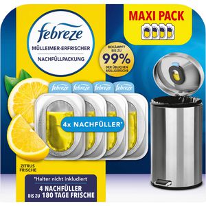Febreze Raumduft Mülleimer-Erfrischer, Nachfüller, Duftspender, 4 Stück à 4,88 ml, Zitrusfrische