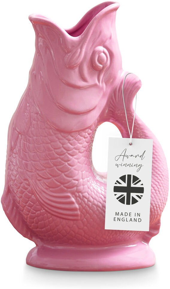Wade Original Gluggle Jug, Earthenware, Iconic UK Heritage, Made in Stoke-on-Trent Pink 1.2 L
