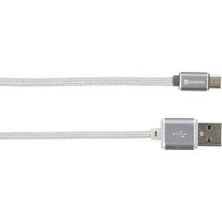 Skross USB-Kabel USB 2.0 USB-A Stecker, USB-Micro-B Stecker 1.00 m Silber Strapazierfähigkeit 2700240