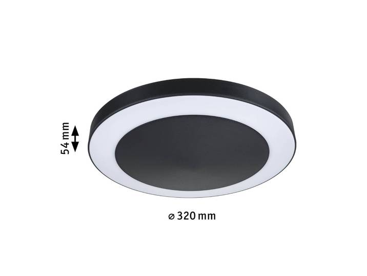 Paulmann LED buitenlamp Circula, antraciet, sensor, IP44 Circula, zwart, Kunststof, Modern, LED plafondlamp