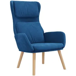 Décoshop26 - Moderner Lounge-Sessel/Sofa in blauem Samt DEC026648 DEC026648