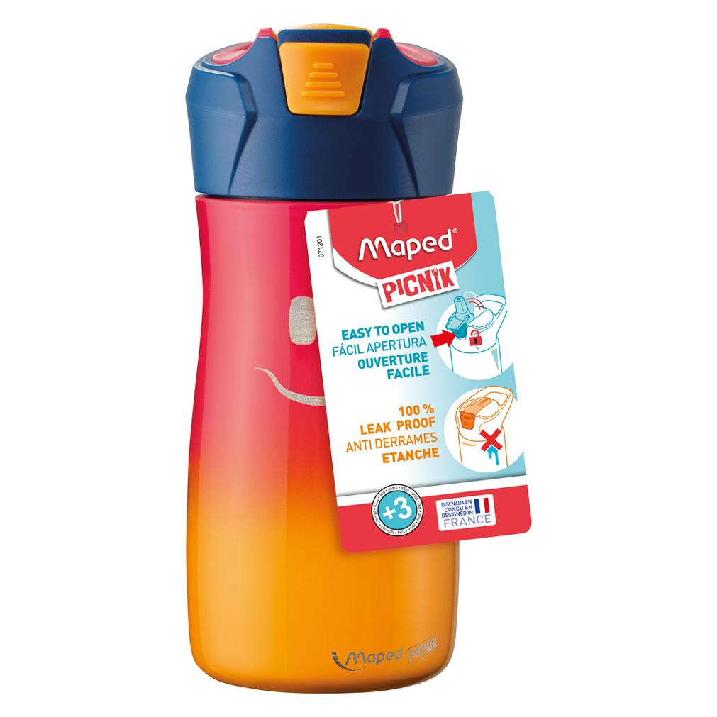 Maped Water Bottle - Stainless Steel, 430 ml. - Red (871201) (0.43 l) (871201)