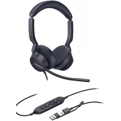 Yealink UH46 Dual UC USB-C/A Headset (Kabelgebunden, USB-C), Office Headset, Schwarz