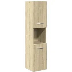 Helloshop26 - Badezimmerschrank mit modernem Stauraum 30 x 30 x 130 cm klare Linien Sonoma-Eiche-Holzwerkstoff 02_0049699