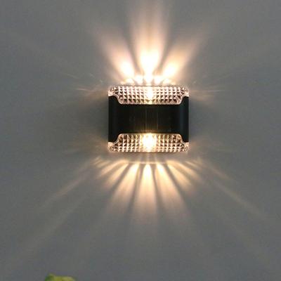 Multicon Wholesale Hub Waterproof Solar LED Wall Lamp For Outdoors, Solar LED Wall Light, Garden Decoration Up And Down Lighting warm Light 1pcs
