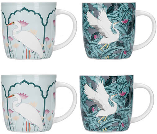 KitchenCraft Set Of 4 Exotic Crane Barrel Mugs