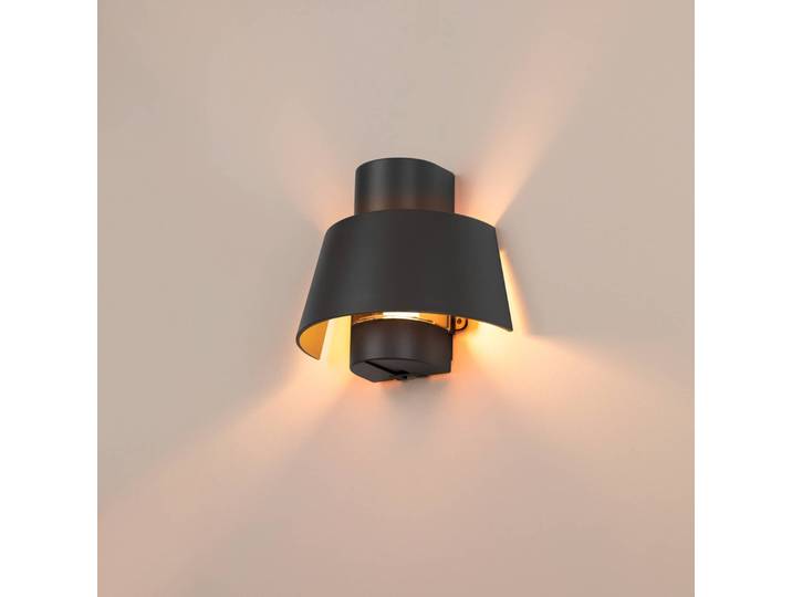 SLV Aussenwandleuchte Photoni, dimmbar, schwarz, Aluminium, Wandleuchte außen