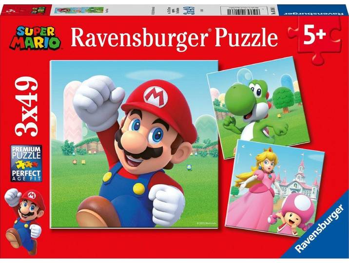 Ravensburger puzzel Super Mario - 3x49 stukjes - kinderpuzzel