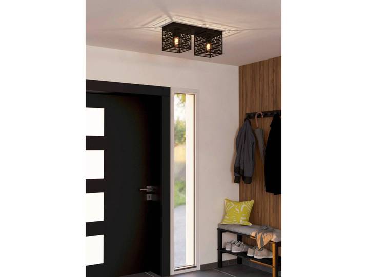 Eglo Deckenleuchte, Schwarz, Metall, rechteckig, 18x20.5x51.5 cm, Lampen & Leuchten, Innenbeleuchtung, Deckenleuchten, Deckenleuchten