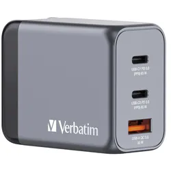 verbatim 65W USB-A, 2x USB-C GaN Ladegerät, grau