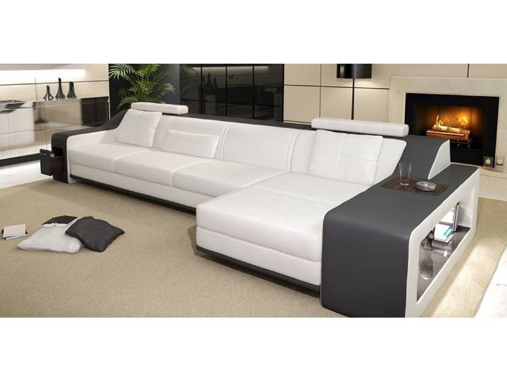 JVmoebel Ecksofa Design Sofa Themar WG aus Leder und Textil, moderne Optik, Made in Europa