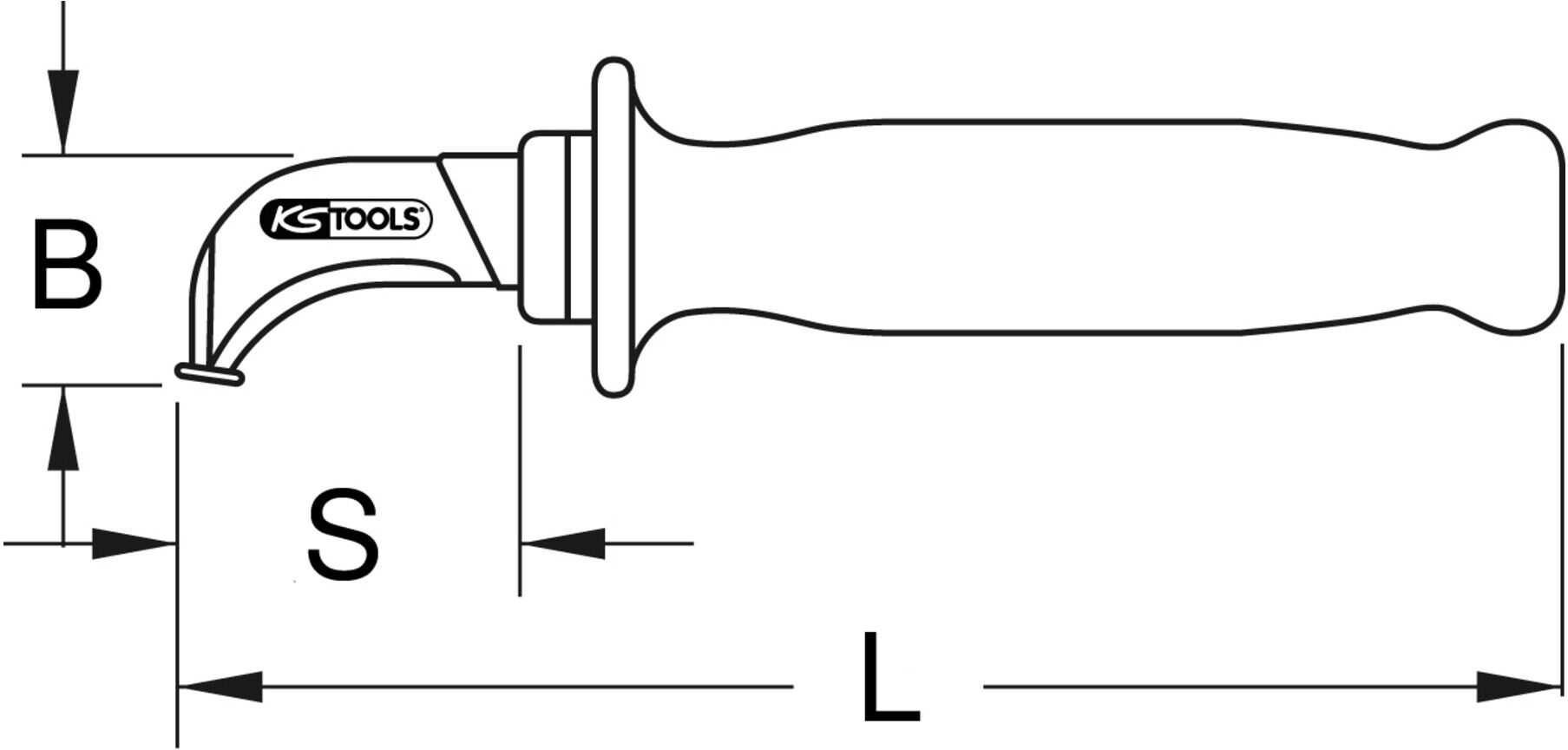 KS Tools Isoliertes Kabelmesser mit Hakenklinge, 200 mm mit 2-Komponentengriff (117.1331)