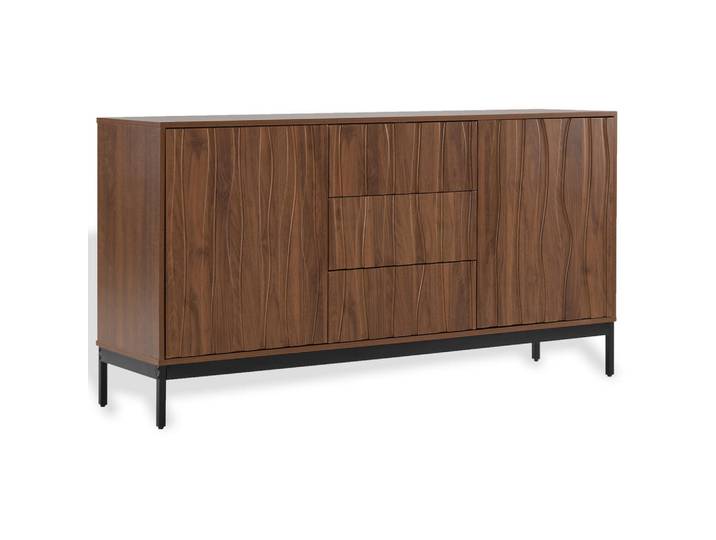 Urban Meuble Sideboard mit verstellbaren Regalen und Metallbeinen, Braun, Rechteckig,Rechteckig, 150x80x40 cm, Kleinmöbel, Kommoden, Sideboards