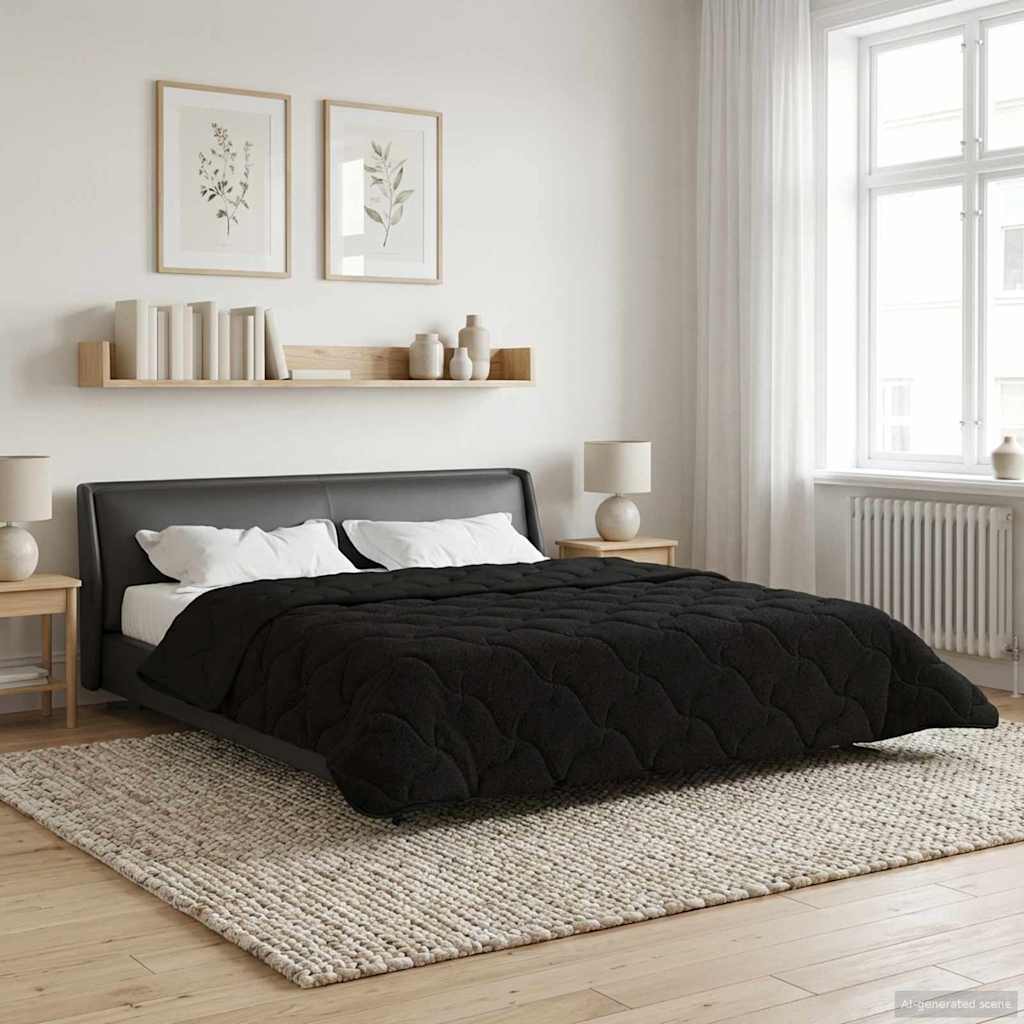 vidaXL Edredón de Invierno 240 x 220 cm Invierno Negro