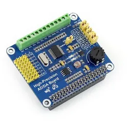 Waveshare High-Precision AD/DA Board, SPI, 8-Kanal 24 Bit ADC, 2-Kanal 16 Bit DAC, GPIO, 3,35V