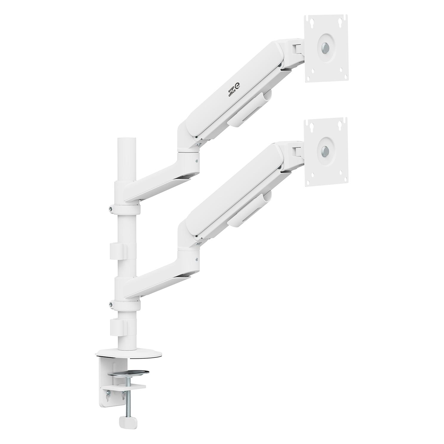 Ergo Office Halterung / Halter für 2 Monitore, Gasfeder, 17"-32", 1-10 kg, mattweiss, ER-692 W (32", 10 kg) (ER-692 W)