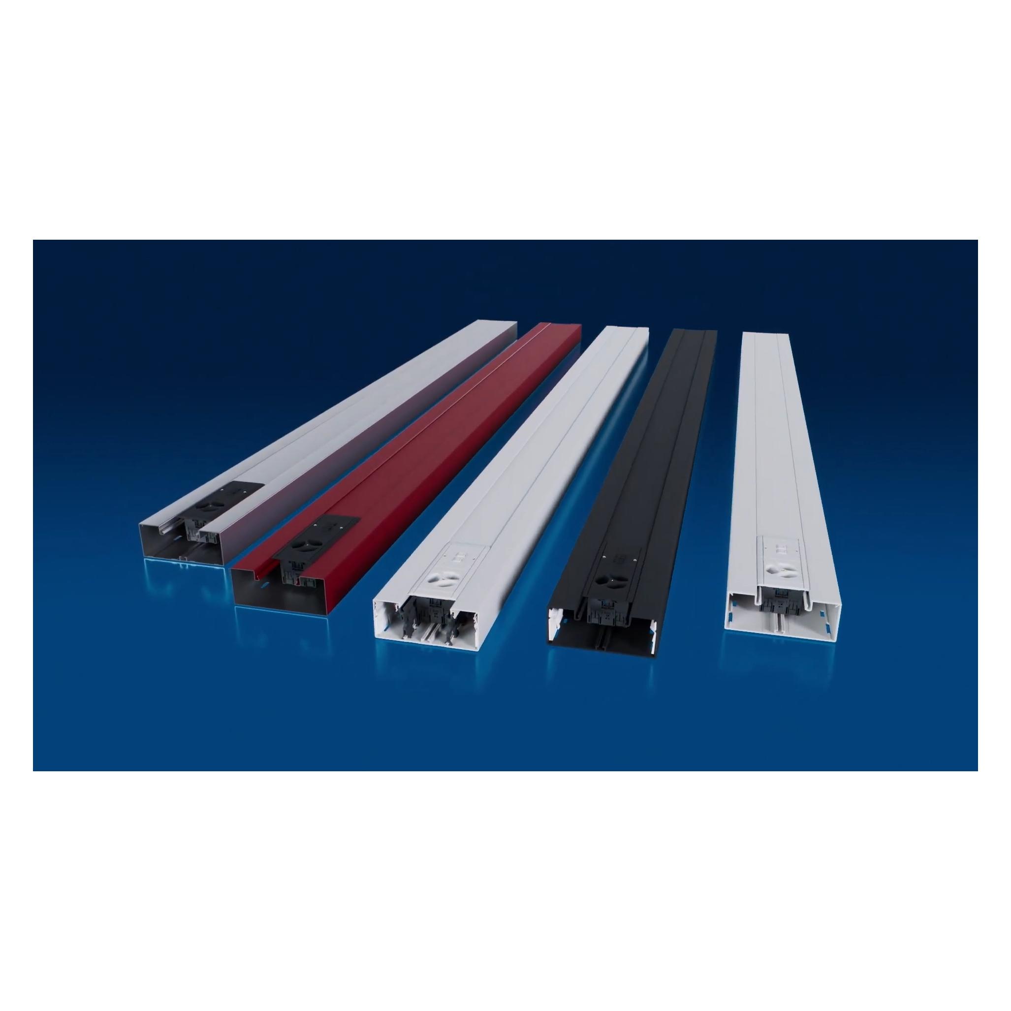 Hager TEH BRS0802A9016 AuÃeneck-Abdeckung zu Brüstungskanal BRS Oberteil 80mm Stahlble (BRS0802A9016)