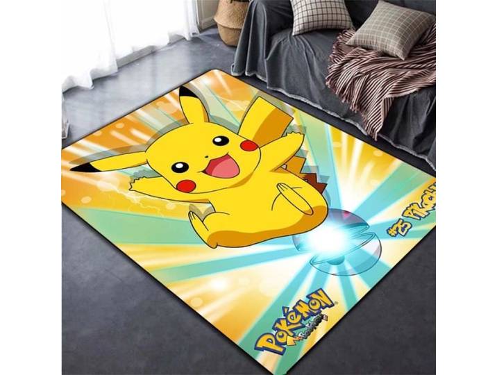 FTD306 Tapis Pokemon Pikachu pour la maison salon chambre à coucher entrée de grande surface doux 3D tapis de Taille:50x80cm