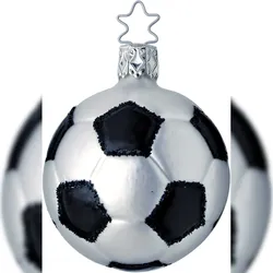 Inges Glas Christbaumschmuck Fußball Glas 7,5 cm schwarz weiß