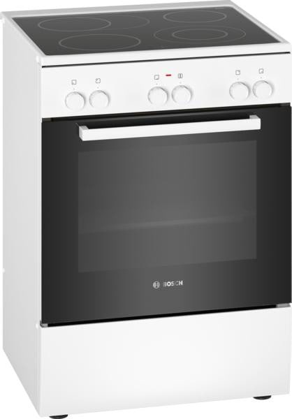 Bosch HKA090220 Serie 2 Elektroherd mit Glaskeramik-Kochfeld freistehend weiß