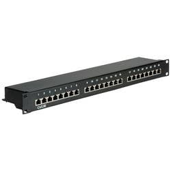 VALUE Cat.5e (Class D) 19-Zoll-Patchpanel, 24P, geschirmt, schwarz 26.99.0328