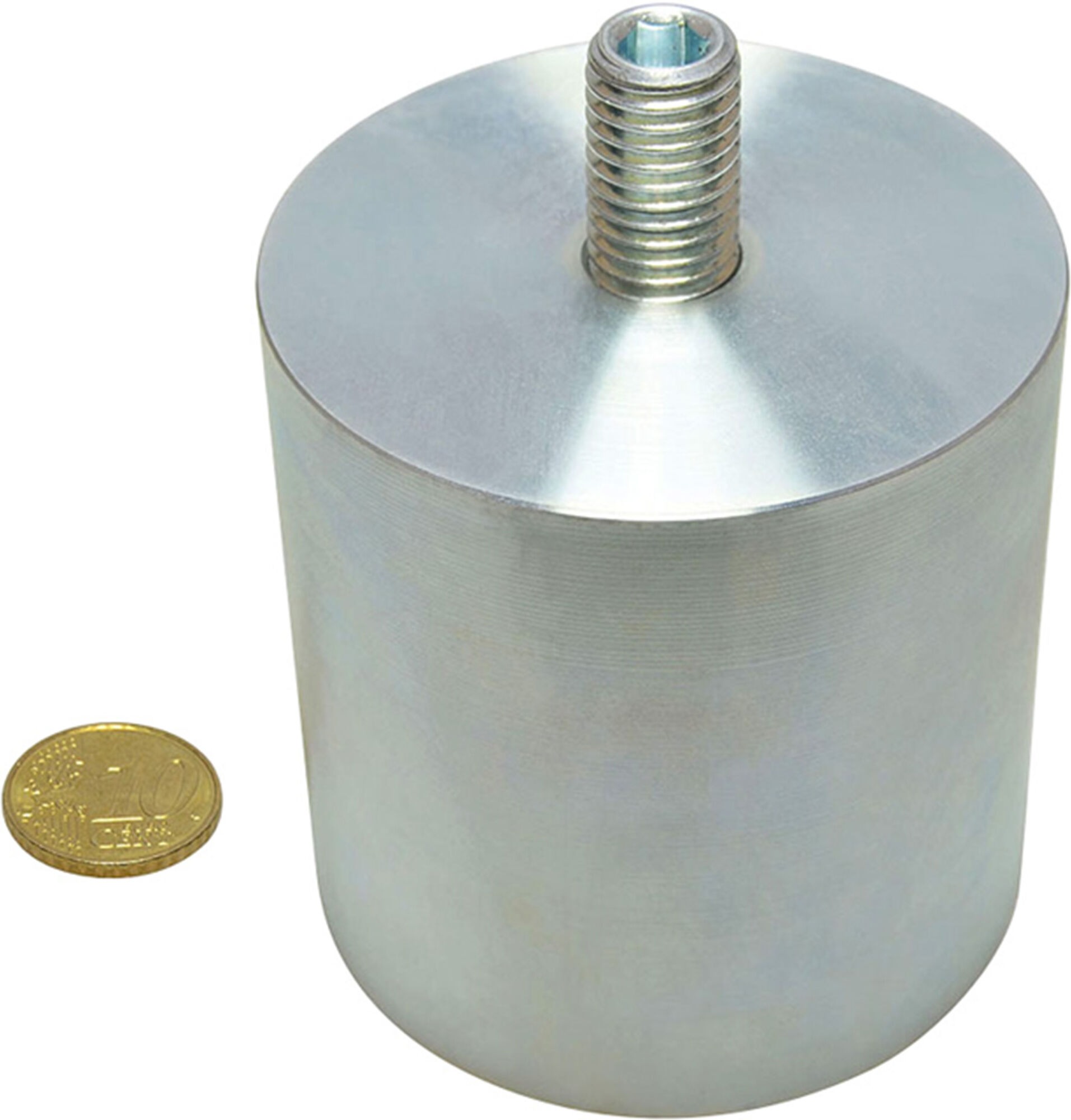 SPRINTIS Aimants grappin cylindrique AlNiCo avec filetage 63 mm, AlNiCo, acier, argent
