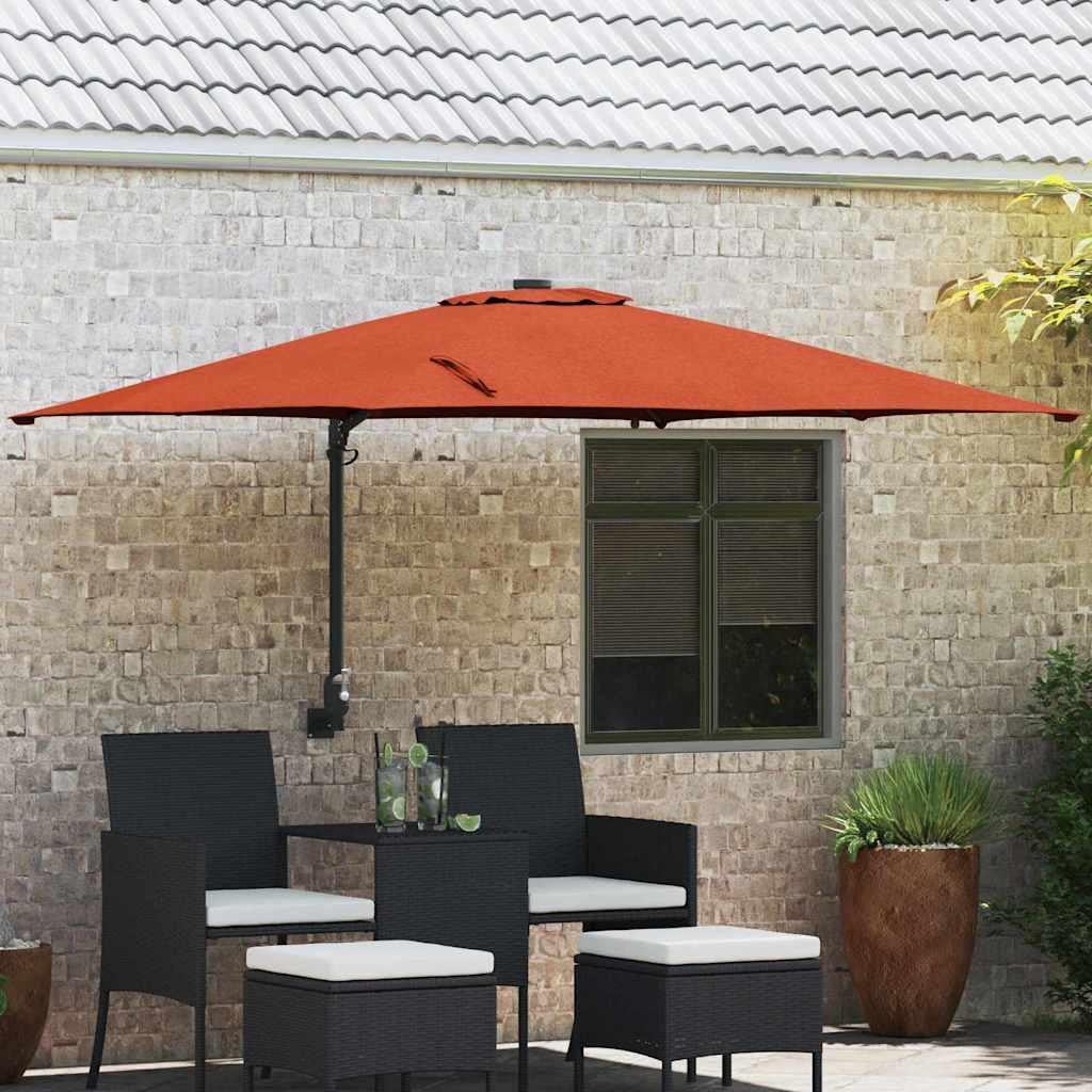 Prolenta Maison Exclusive Tuinzonneparasol, terracotta, B: 248,5 cm, D: 247,5 cm, H: 160 cm