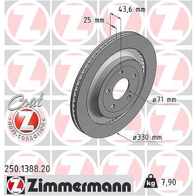 Zimmermann Bremsscheibe [Hersteller-Nr. 250.1388.20] für Ford Usa
