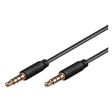 PremiumCord Kabel Jack 3,5 mm 4 Pin M/M 3 m für Apple iPhone, iPad, iPod (3 m, AUX Kabel) (kjack4mm3)