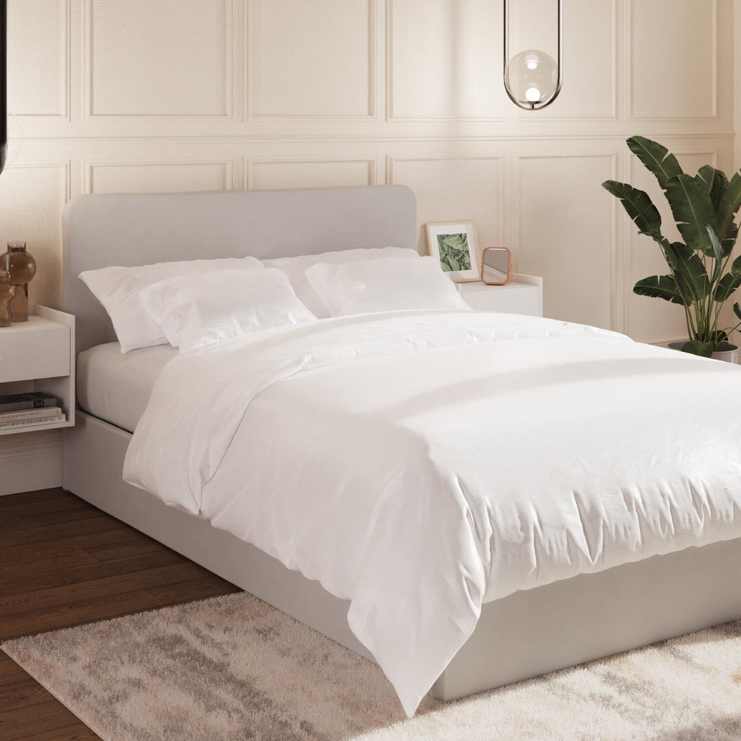 17 Stories Chiswick Lift Up Storage Ottoman Bed Soft Grey Double