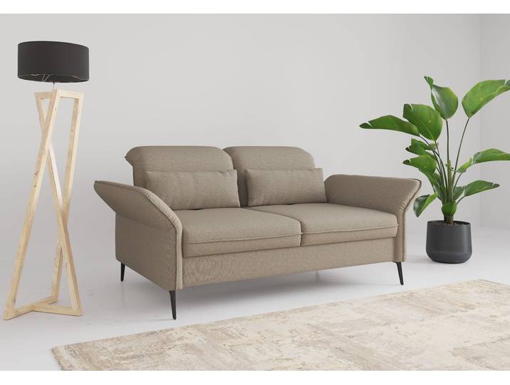 2,5-Sitzer Sofa, Flachgewebe, Grau (Taupe), 189×123 cm, Sitztiefenverstellung, Sit&More