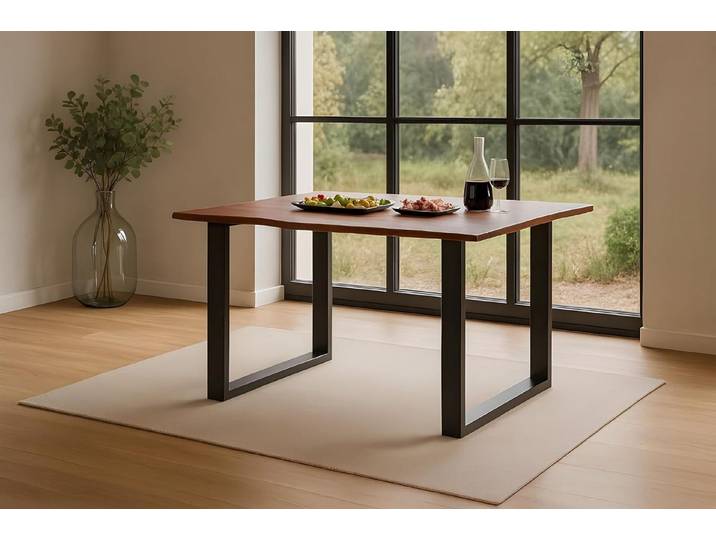 SAM® Baumkantentisch Roxette, Akazienholz, Baumkante, Metallgestell verschiedene Formen