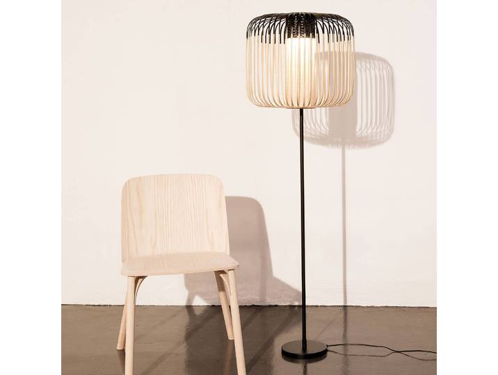 Forestier Designer Stehlampe Bamboo Light, schwarz, für Wohn- / Esszimmer, Bambus, Design
