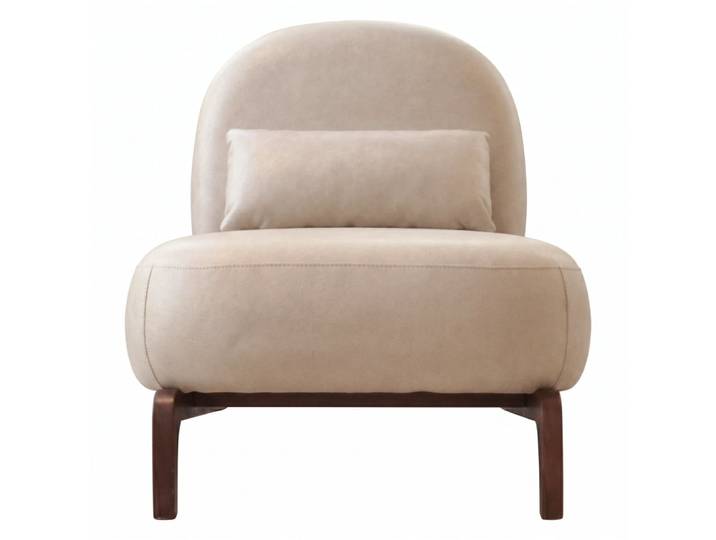 Fauteuil style rétro en velours, pieds en bois