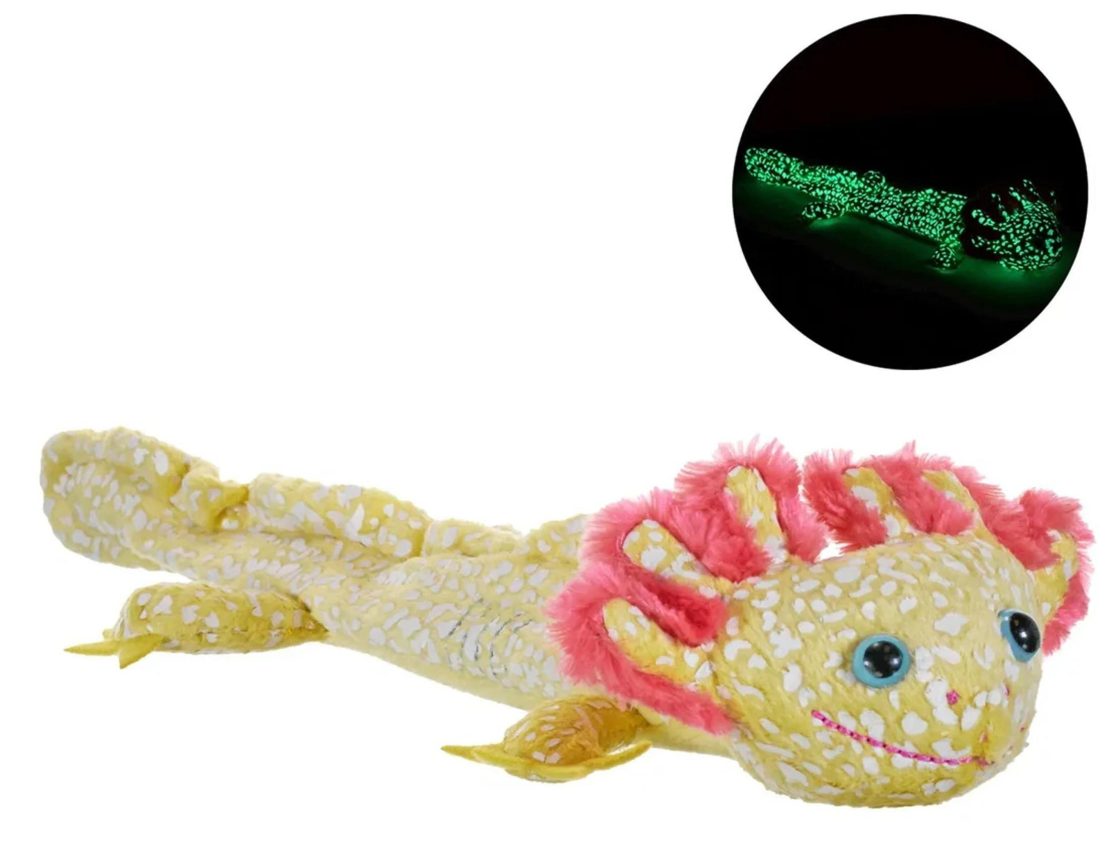 Wild Republic Pluche Axolotl, geel/roze, 30 cm